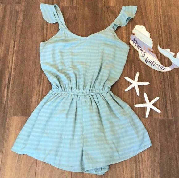 Anthropologie Pants - LAST ONE ❗CURRENT AIR Anthro Chic Seafoam Romper